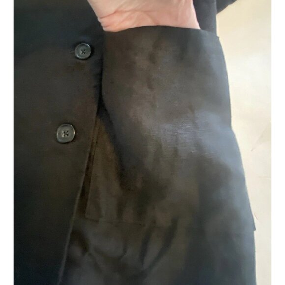 Free People Blazer Women's Black Double Breasted Linen Blend Jacket Sz XS Preppy - Picture 14 of 16